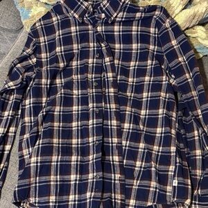 Magellan Outdoors Blue and White Plaid Shirt